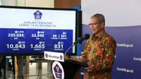 Juru Bicara Pemerintah Untuk Penanganan COVID-19, Achmad Yurianto pada konferensi pers update Corona di Graha BNPB, Jakarta, Sabtu (2/5/2020). (Dok Badan Nasional Penanggulangan Bencana/BNPB)