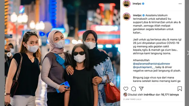 Unggahan Imel Putri Cahyati. (Foto: Instagram @imelpc)