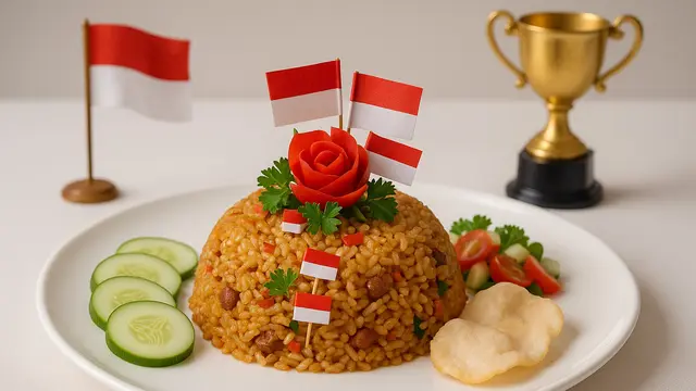 Tips Menghias Nasi Goreng untuk Lomba 17 Agustus/Ilustrasi gambar AI
