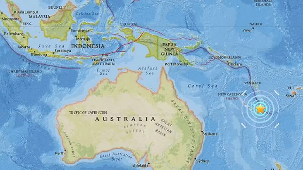 Gempa berkekuatan 7,0 Skala Ritcher guncang wilayah New Caledonia (usgs.gov)