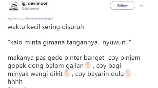 Bikin Nyengir, 8 Cuitan Lucu Gara-Gara Waktu Kecil