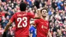 Kemenangan berhasil diperoleh Liverpool dalam laga ronde keempat Piala FA melawan Cardiff City yang digelar di Anfield pada Minggu (6/2/2022) malam WIB. (AFP/Paul Ellis)