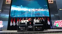 Pencatatan perdana saham PT Merdeka Gold Resources Tbk (EMAS), Selasa (23/9/2025). (Foto: BEI)