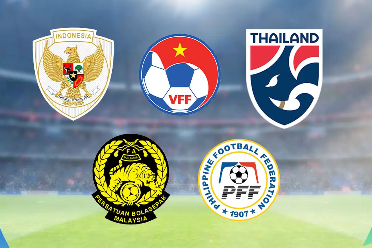 Piala AFF - Ilustrasi Logo Timnas Indonesia, Vietnam, Thailand, Malaysia dan Filipina