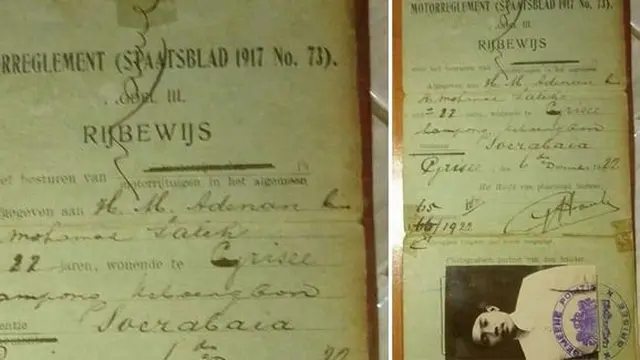Foto SIM tahun 1922