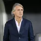 Mantan pelatih Inter Milan, Roberto Mancini, tertarik untuk kembali berkarier di Inggris.(AFP/Karim Jaafar)