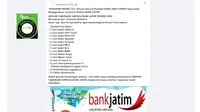 Penelusuran klaim pendaftaran undian tabungan simpeda Bank Jatim