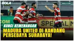 Rakhmat Basuki menjelaskan strategi Madura United usai menang 2-1 atas Persebaya di Stadion Gelora Bung Tomo, Surabaya, Jumat (17/4/2026), dengan fokus pada pertahanan solid dan transisi cepat.