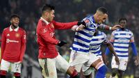 Casemiro mencetak dua gol dalam kemenangan Manchester United 3-1 atas Reading pada putaran keempat Piala FA 2022/2023 di Old Trafford, Minggu (29/1/2023). (AP/Rui Vieira)