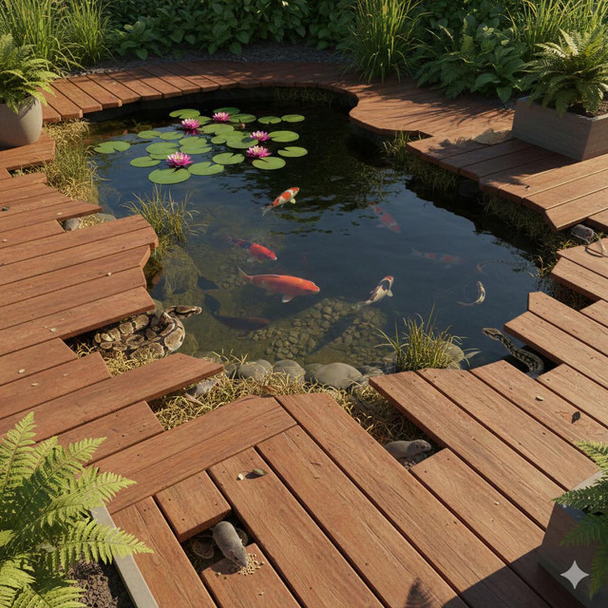 Desain Kolam Ikan yang Terlihat Aman Ini Justru Menarik Ular