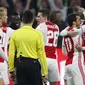 Ajax Amsterdam menang 2-0 atas Schalke di leg pertama perempat final Liga Europa. (AP Photo/Peter Dejong)