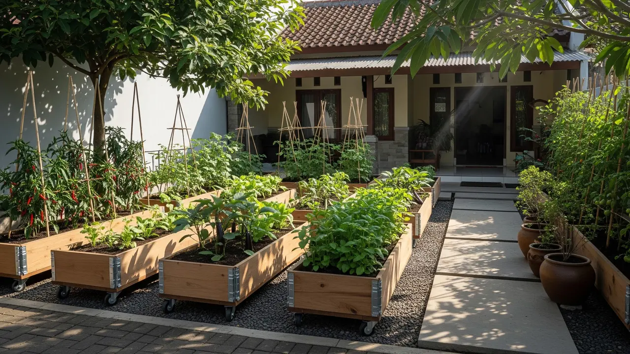 Inspirasi Kebun Sayur Depan Rumah Tanpa Ganggu Mobilitas/Gemini AI