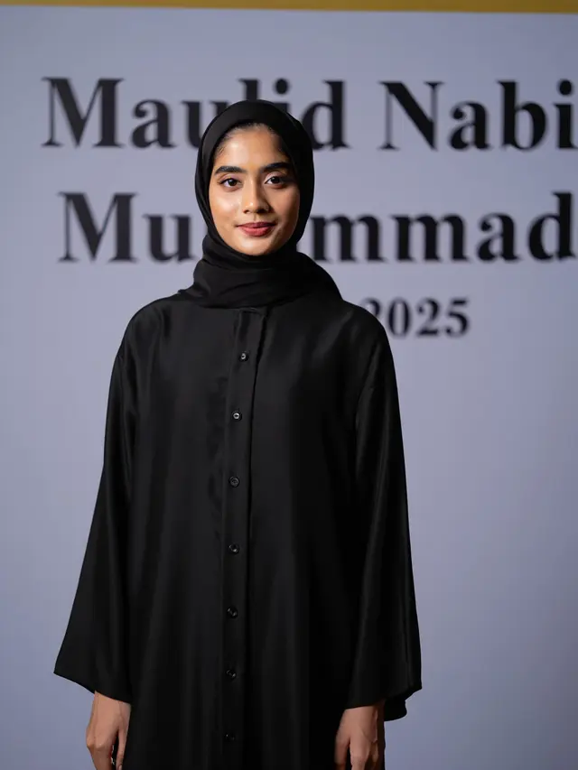 Abaya polos untuk pengajian Maulid Nabi (Foto: AI)