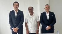 Malut United dan SL Benfica menggelar konferensi pers mengenai peresmian Akademi Merah Putih di Stadion Gelora Kie Raha, Ternate, Jumat (15/5/2026) siang WIT. (Bola.com/Gregah Nurikhsani)