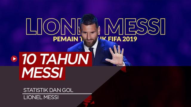 Berita video statistik dan gol Lionel Messi 10 musim terakhir di semua ajang.