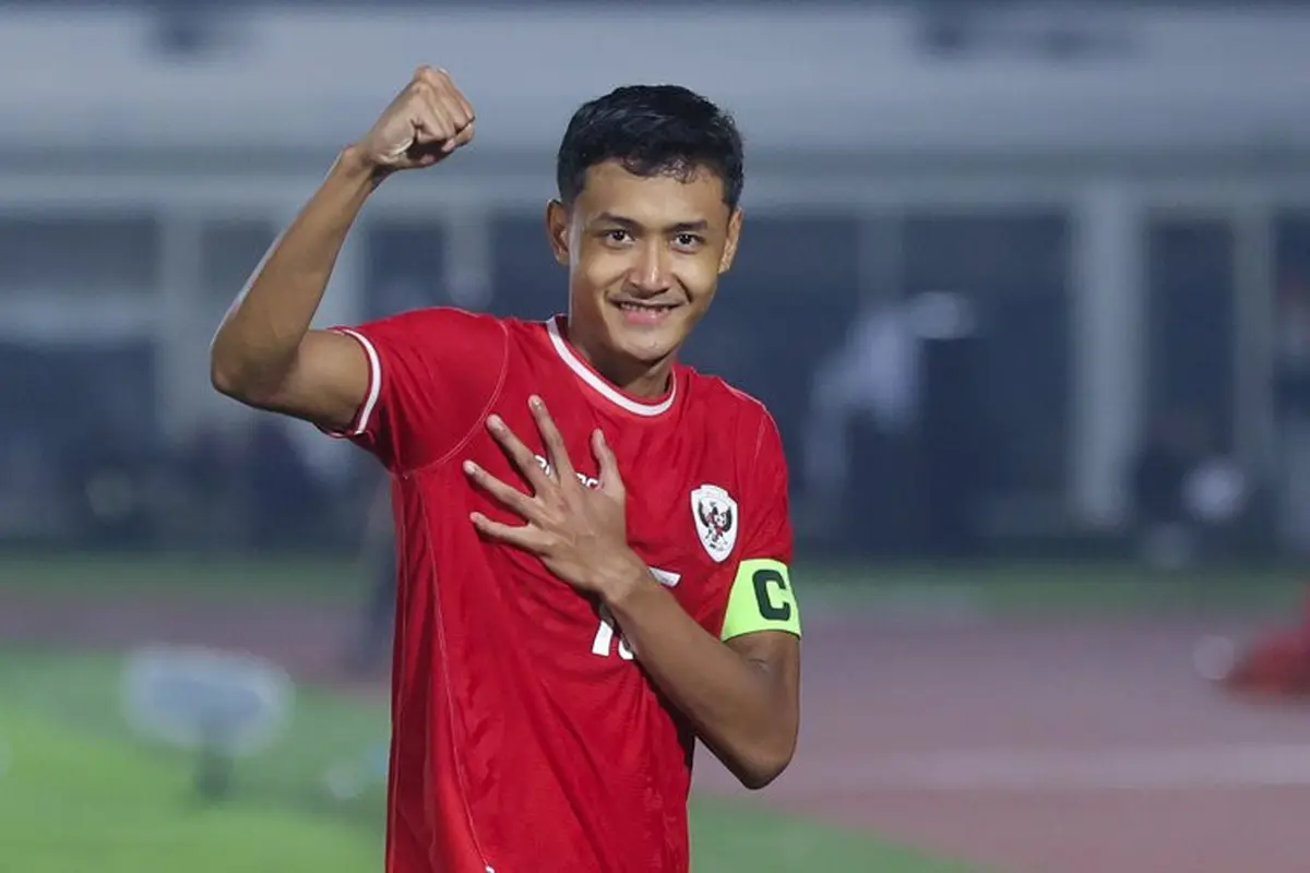Ekspresi Dony Tri Pamungkas dalam laga Kualifikasi Piala Asia U-20 2025 antara Timnas Indonesia U-20 vs Yaman U-20, Minggu (29/9/2024). (c) Bola.net/M Iqbal Ichsan