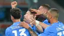 Kemenangan ini membuat Napoli mengoleksi tiga kemenangan beruntun di Serie A. Dengan empat laga tersisa, Napoli kini unggul tiga poin di puncak klasemen dari Inter Milan. (AFP/Carlo Hermann)