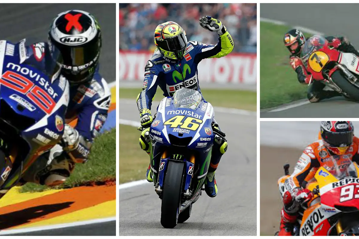 Jorge Lorenzo, Valentino Rossi, Barry Sheene, Marc Marquez