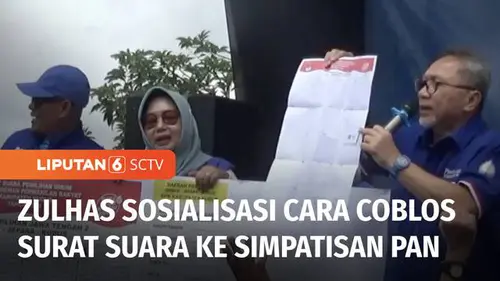 VIDEO: Ketua Umum PAN, Zulkifli Hasan Berikan Sosialisasi Pencoblosan Surat Suara