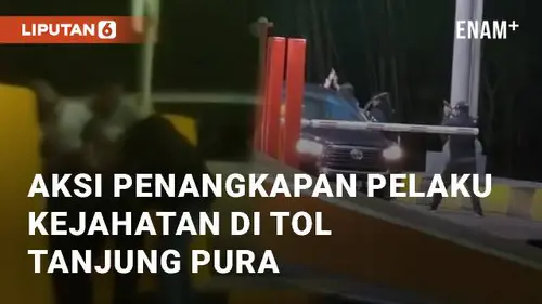 VIDEO: Detik-detik Aksi Penangkapan Pelaku Kejahatan di Gerbang Tol Tanjung Pura