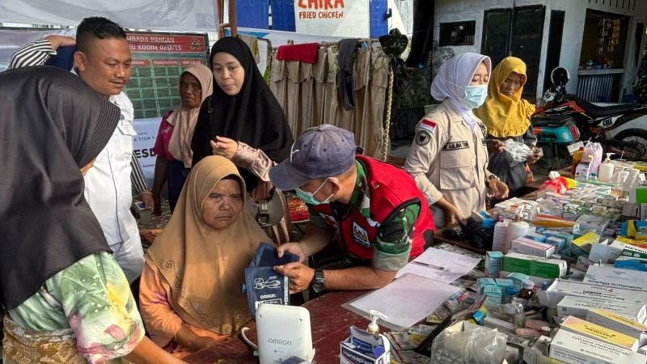 Kesdam I/BB Gencarkan Pemeriksaan Kesehatan Warga Terdampak Banjir Tapanuli Selatan