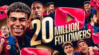 Barcelona capai 20 juta follower atau subscriber di YouTube. (Dok. Bola.com/La Liga Indonesia)