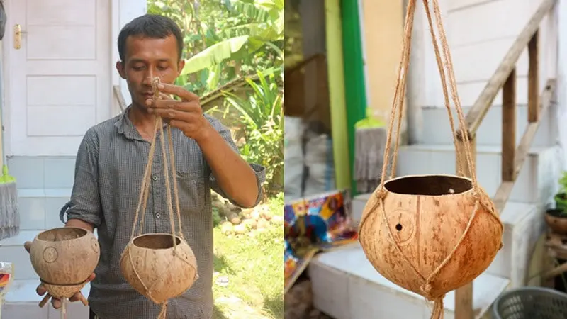 Berbekal Batok Kelapa, Pria Lumajang Ini Bangkit dari Pandemi