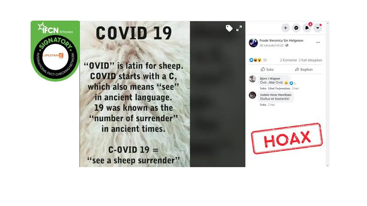 Cek Fakta Covid-19 latin