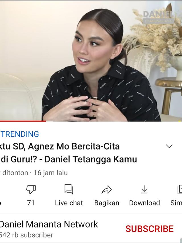 Agnez Mo dalam unggahan Daniel Mananta. (Foto: YouTube Daniel Mananta Network)