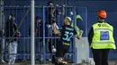 Inter sukses menambah keunggulan menjadi 2-0 lewat aksi Dimarco pada menit ke-67 saat meneruskan crossing apik yang dilepaskan Lautaro Martinez. (AFP/Alberto Pizzoli)