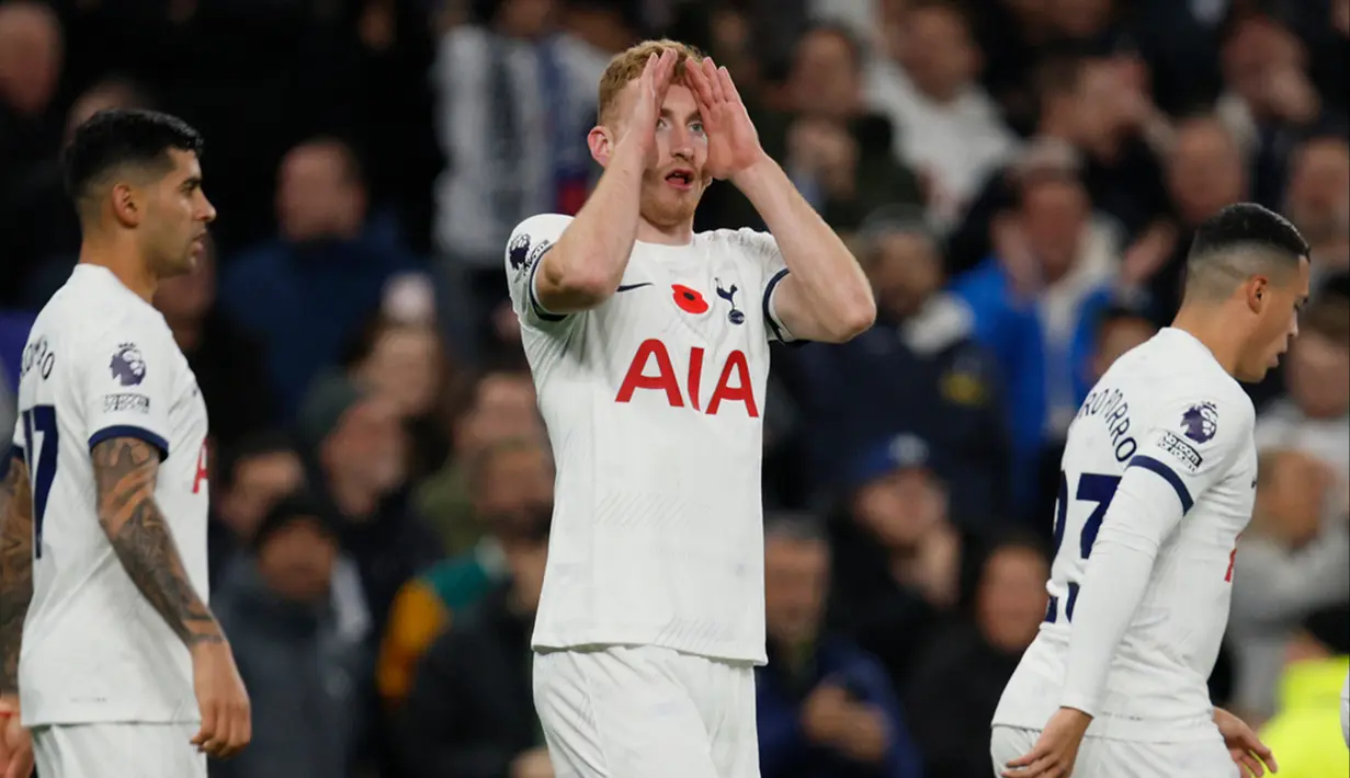 Tottenham Hotspur unggul lebih dahulu lewat Dejan Kulusevski. (AP Photo/David Cliff)