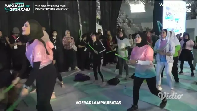 Gandeng 3 Hijabers Inspiratif, Rexona Hijab Natural Gelar Pound Hybrid Workout dan Pecahkan Rekor Muri