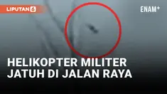 Helikopter Black Hawk AS Jatuh di Jalan Raya