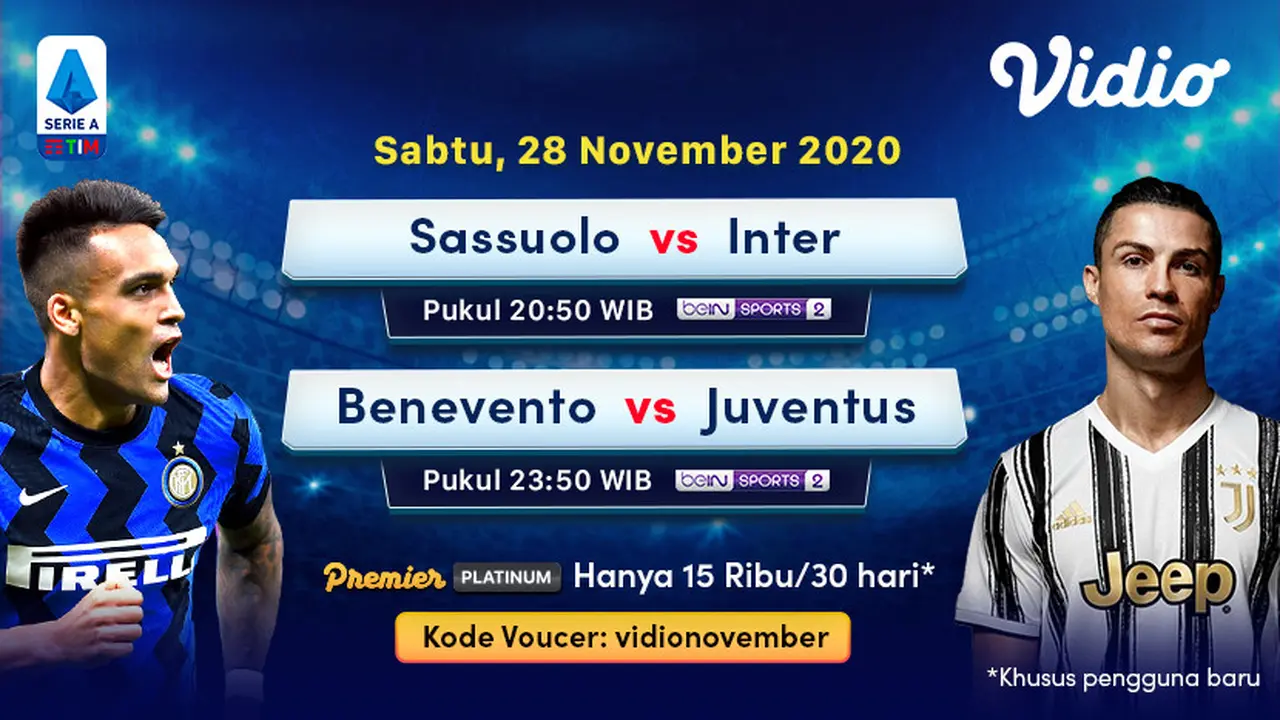 Jadwal Liga Italia Pekan 9 di Vidio