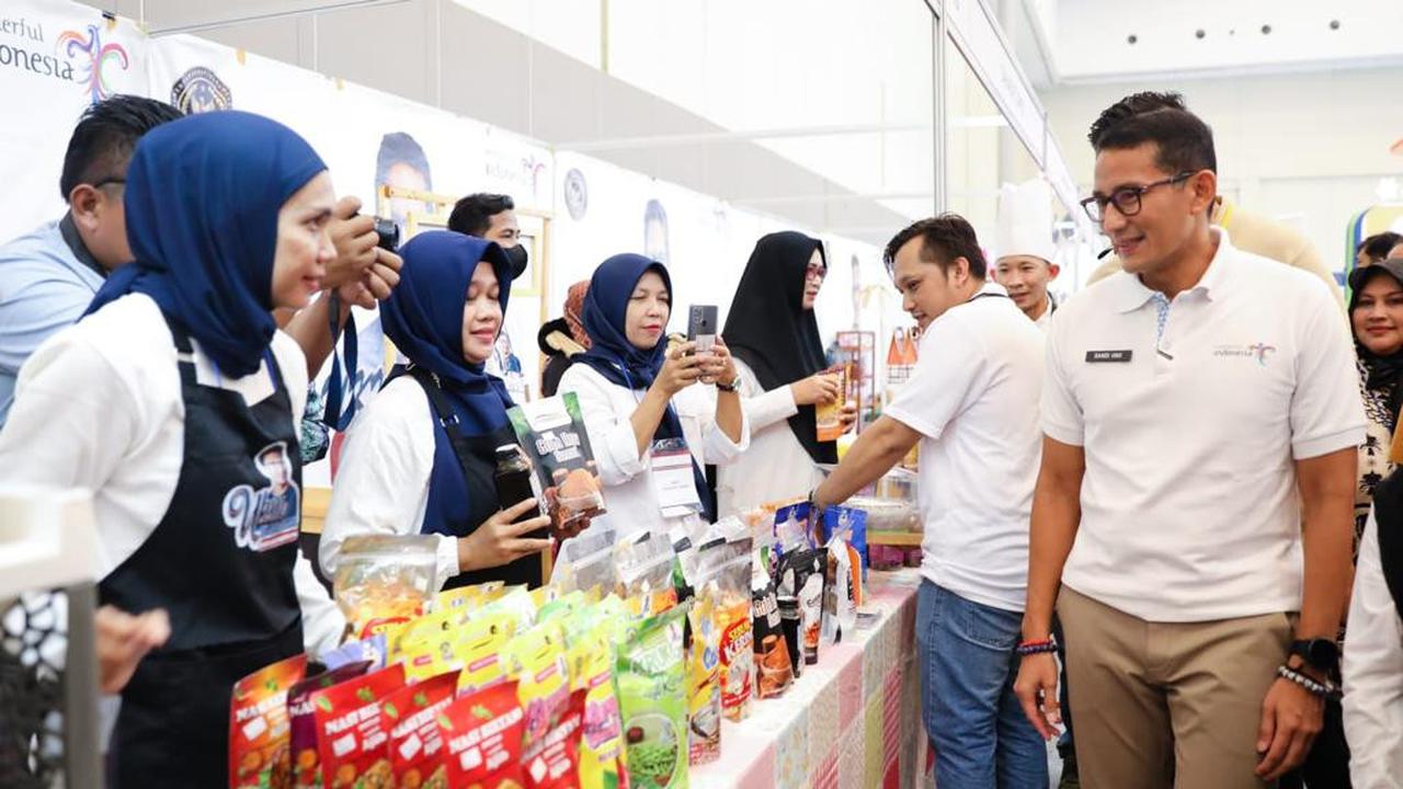 Menparekraf Sandiaga Uno menghadiri pameran AllFood Indonesia di ICE BSD, Tangerang, Banten (Istimewa)