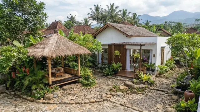 Inspirasi Rumah Desa Sederhana dengan Taman Kecil