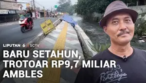 Baru Setahun, Trotoar Rp9,7 Miliar di Depok Ambles