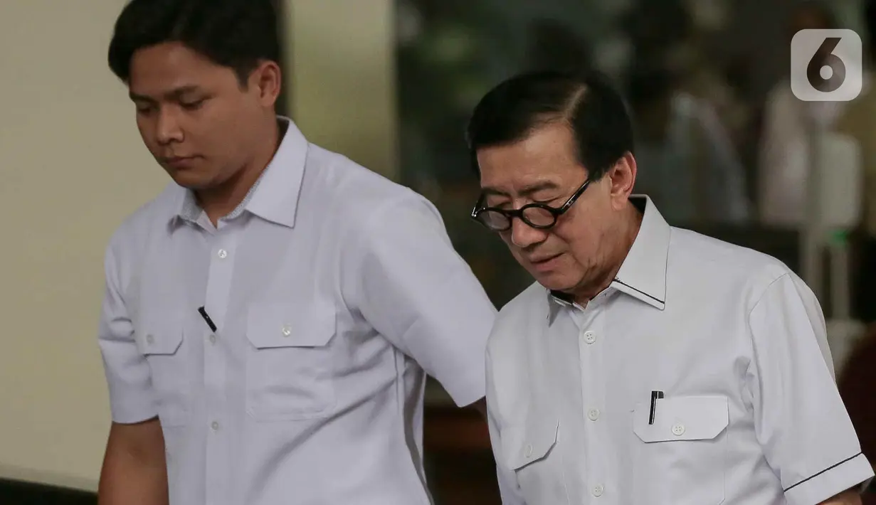 Yasonna H Laoly diperiksa penyidik KPK sebagai saksi terkait kasus dugaan suap yang menjerat bekas Calon Legislatif (caleg) PDIP, Harun Masiku. (Liputan6.com/Herman Zakharia)