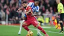 Mohamed Salah sekali lagi menunjukkan dirinya sebagai penyelamat sekaligus pemain penentu bagi Liverpool. Golnya ke gawang Brighton & Hove Albion adalah bukti terbaru. (AP Photo/Jon Super)