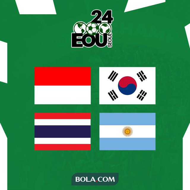 Seoul Earth On Us Cup 2024 - Bendera Indonesia, Korsel, Thailand, dan Argentina