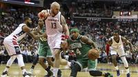 Isaiah Thomas saat melawan Washington Wizard pada laga Semifinal NBA, Kamis (11/5/2017) (AP Photo/Andrew Harnik)