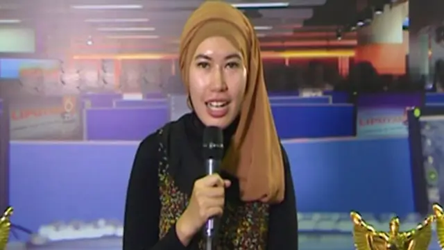 Linda Pengunjung Peserta Presenter di Indonesia Broadcaster Expo 2013.