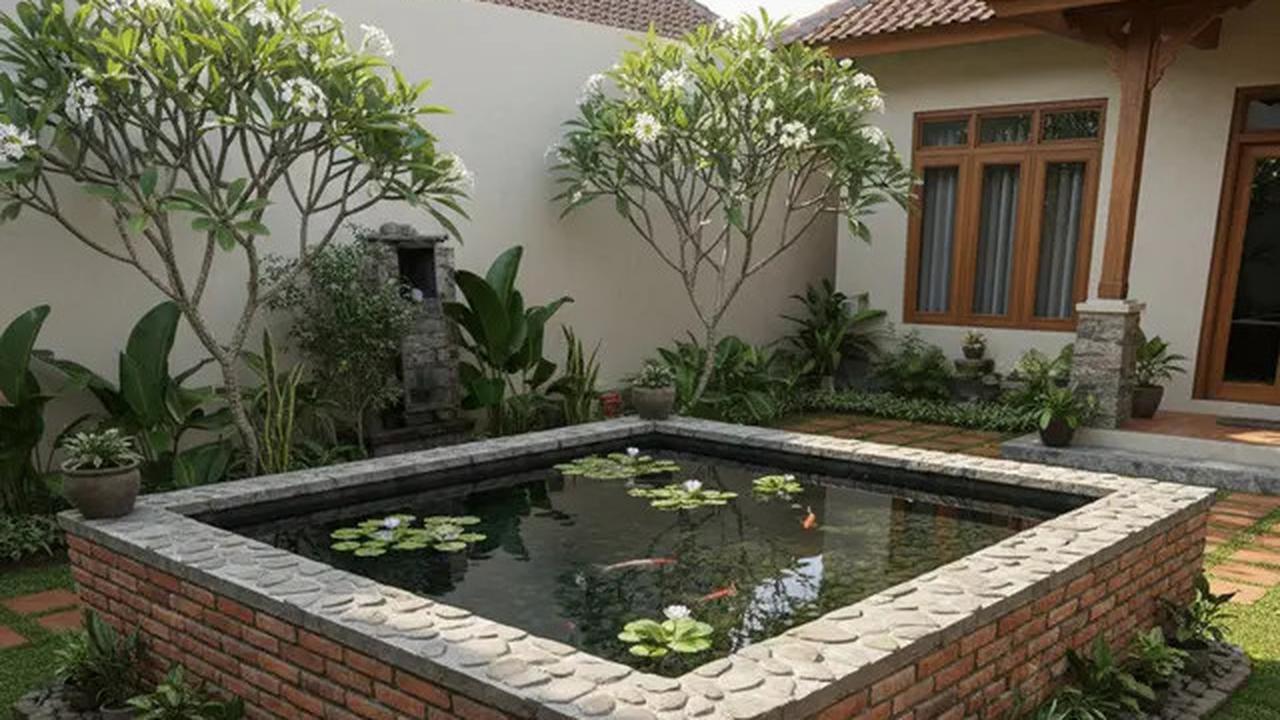 7 Desain Kolam Ikan Batu Bata Kecil yang Cocok untuk Halaman Sempit, Tetap Estetik dan Bikin Suasana Adem