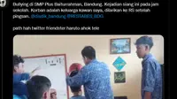 Siswa SMP di Bully di salah satu smp Bandung. (Twitter/@salmandoang)