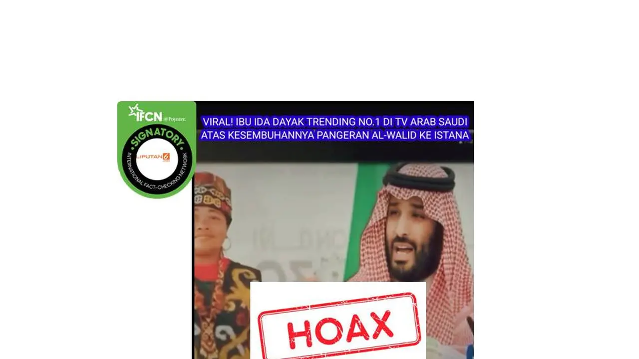 Cek Fakta Ida Dayak trending di televisi Arab Saudi