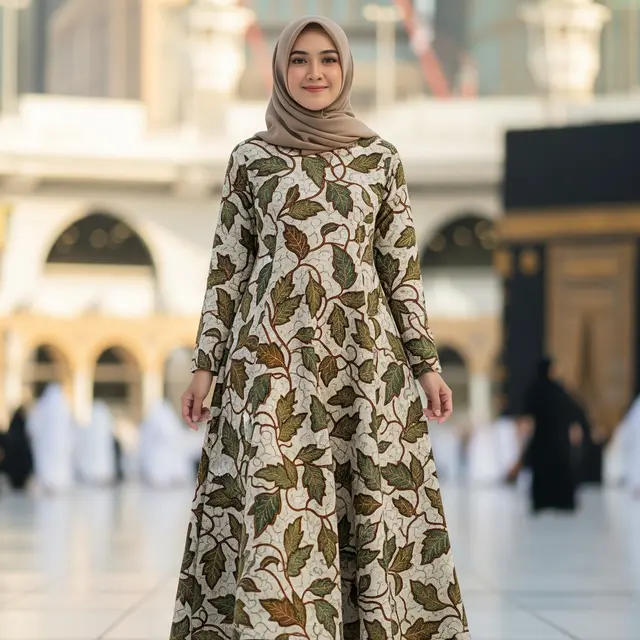 Model Gamis Batik Buat Umroh yang Anggun dan Nyaman