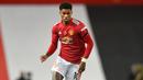1. Marcus Rashford (Manchester United) - Penyerang berusia tahun ini dipercaya untuk menggunakan nomor 10 Manchester United pada 2018 lalu. Marcus Rashford tampil apik pada musim lalu dengan sumbangan 17 gol dan 8 assist dari 31 penampilannya. (AFP/Paul Ellis/pool)