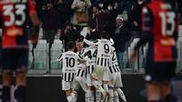 Selebrasi pemain Juventus saat melawan Genoa (AFP)