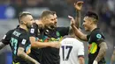 Inter Milan berhasil menang besar 6-1 atas Bologna dalam laga pekan ke-4 Liga Italia 2021/2022 di San Siro Stadium, Milan, Sabtu (18/9/2021). Dengan mengoleksi 10 poin, Nerazzurri sementara memimpin klasemen dibuntuti, AS Roma, AC Milan dan Napoli. (AP/Luca Bruno)