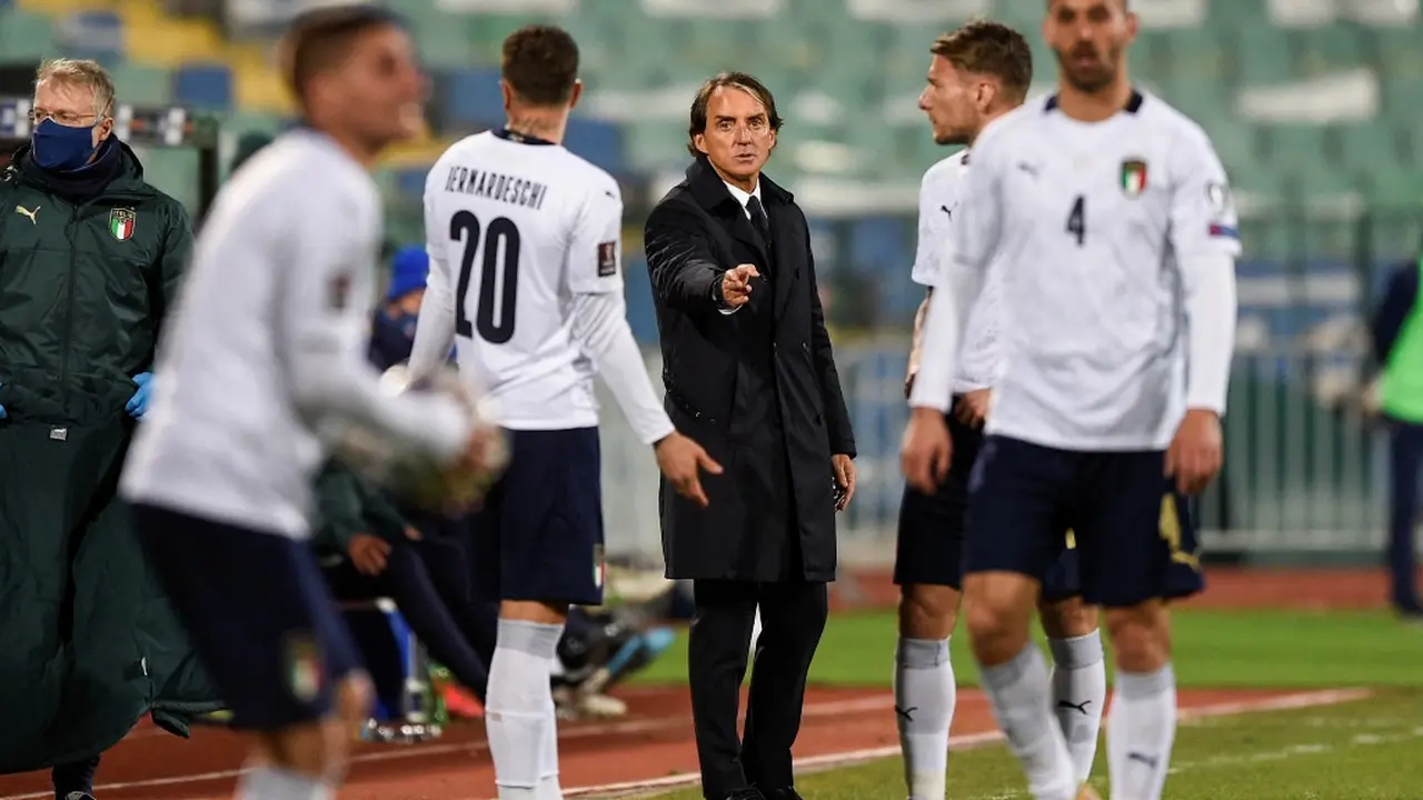 Pelatih Timnas Italia, Roberto Mancini.